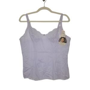 NWT Vintage Olga Lavender Lace Cami Tank Top Intimates 36 Nylon Shirt